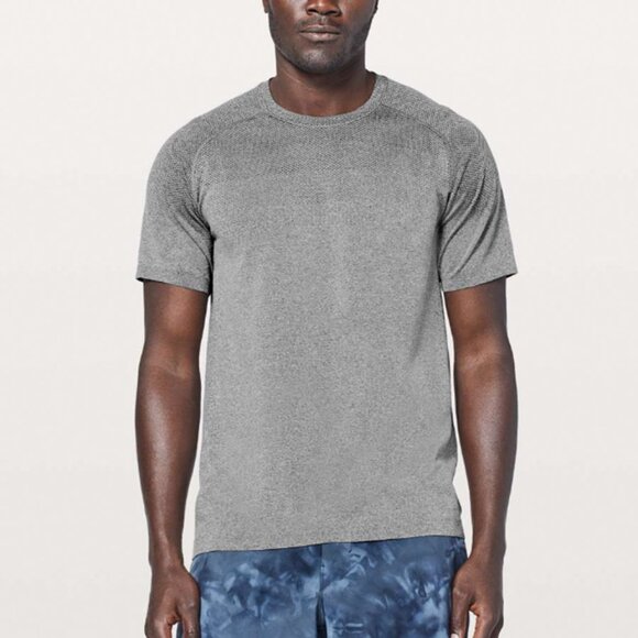 Lululemon Heather Gray Metal Vent Tech Short Sleeve Tee Size L - Picture 1 of 5